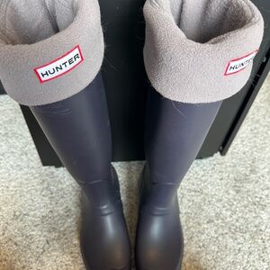 Tall Hunter Boots & Liners size 8 Purple